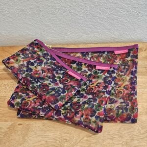 NWOT Isaac Mizrahi 3-pc Mesh Floral Cosmetic Bag Set – PRISTINE